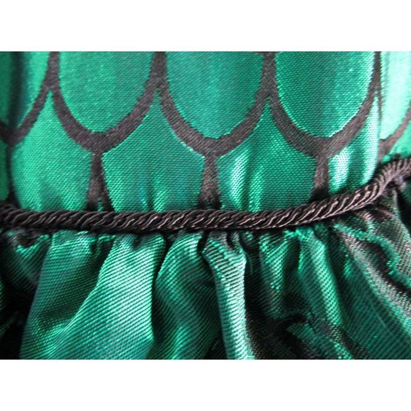 Vintage Emerald Green Black Scale Floral Damask Cocktail Formal by Moza USA Made - Picture 5 of 12
